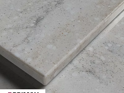 Polished Natural Marble Countertop With Elegant Texture For Modern Kitchen 3d model