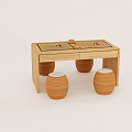 Go classroom table chess table 3d model