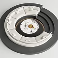 Leisure Sofa Set Modern Circular Design Black and White Colors with Central Table Comfortable Seating