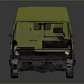 Green Box Style Van With Rusty Body And Front Windows Design 3d model