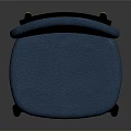 Modern Blue Upholstered Chair With Black Wooden Legs And Gold Accents