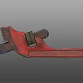 Red Pipe Wrench A Durable Hardware Tool For Plumbing And Repair Work 3d model