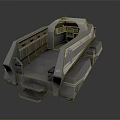 Modern Tank Cockpit Interior With Driver Seat Control Panels And Dashboard Design