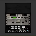 Professional Electronic Audio Mixer With Digital Display Control Panel Knobs And Faders