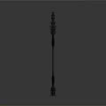 Black Carved Decorative Column Sculpture With Intricate Patterns Multi layered Design And Spire Top