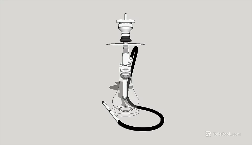 Professional Medical Inhalation Therapy Device With Glass Chamber And Flexible Tubing 3d model 