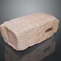 Textured Stone Block With Rectangular Shape And Carved Rectangular Hole 3d model