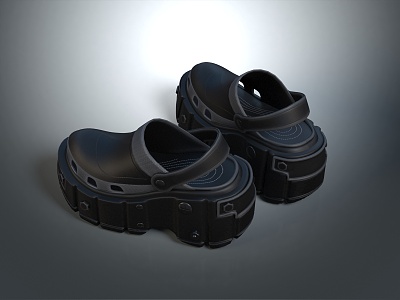 Plastic Slippers Flat Floor Slippers Leather Slippers Casual Slippers Sandals Beach Shoes Bubble Shoes 3d model