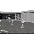 CTX Motorcycle Exhibition Display With CITYADV CTX700 Models And Roadway Setup