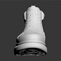 White High Top Shoes With Thick Sole And Small Red Logo On Side