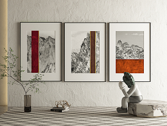 New Chinese Landscape Painting Decorative Painting 3d model