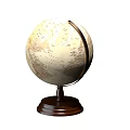 Vintage Globe Decorative Ornament Set With Wooden Base For Home Desktop Decoration