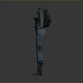 Game and Movie Character 3D Model With Fitted Suit Pocketed Pants and Boots