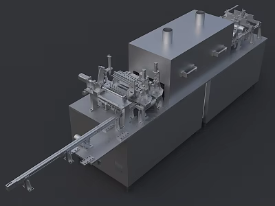 Stainless Steel Automated Industrial Equipment With Mechanical Arm And Control Panel 3d model