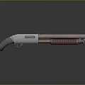 Modern Shotgun With White Body Brown Grip And Smooth Metal Barrel Design 3d model