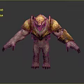 Game Movie Character Wolf Headed Warrior with Golden Armor Muscular Build Sharp Claws Standing