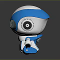Cute Robot Character Design For Children Fashion With Blue White Color And Big Eyes