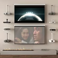 Efficient Projection Monitoring Setup With Wall Mounted Projectors And Dual Projection Screens