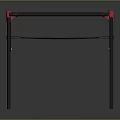 Lightweight Foldable Table Featuring Black Metal Frame Pink Corner Accents Mesh Top And Lower Shelf