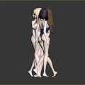 3D Rendered Game Movie Female Characters In Bikini With Different Hairstyles