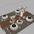 Modern Tableware Combination 3d model