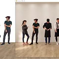 Modern multiplayer character stance combination 3d model