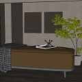 Modern sofa stool 3d model