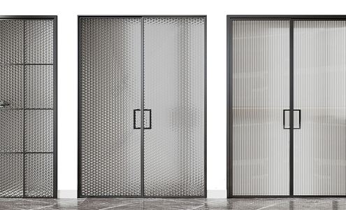 Modern sliding door glass sliding door single door 3d model