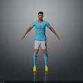 Blue Football Apparel Set With White Shorts Blue Socks And Yellow Boots