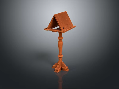 Wooden Book Stand With Sturdy Pedestal Base For Daily Reading Use 3d model