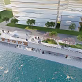 Scenic Grand Canal Waterfront View With Modern Buildings Pedestrians And Greenery