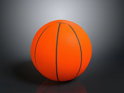 Orange Basketball With Black Stripes For Daily Sports Activities 3d model