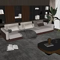 Modern three-seat sofa multiplayer sofa 3d model