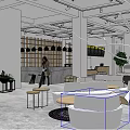 Modern Lounge Area Interior Design With Sofa Tables Chairs Plants And Hanging Lights