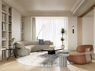 Quiet living room home living room 3d model