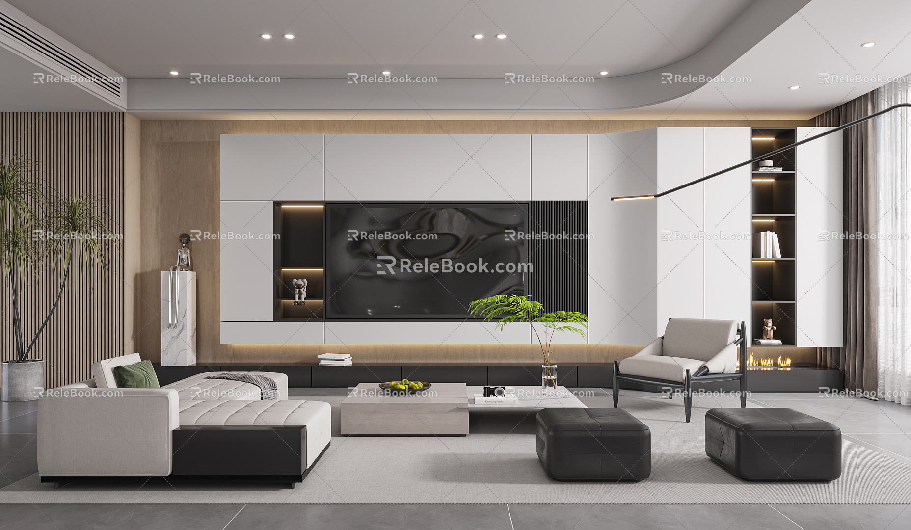 Modern Living Room Bedroom 3d model