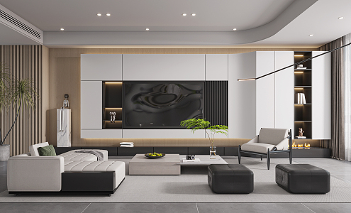 Modern Living Room Bedroom 3d model