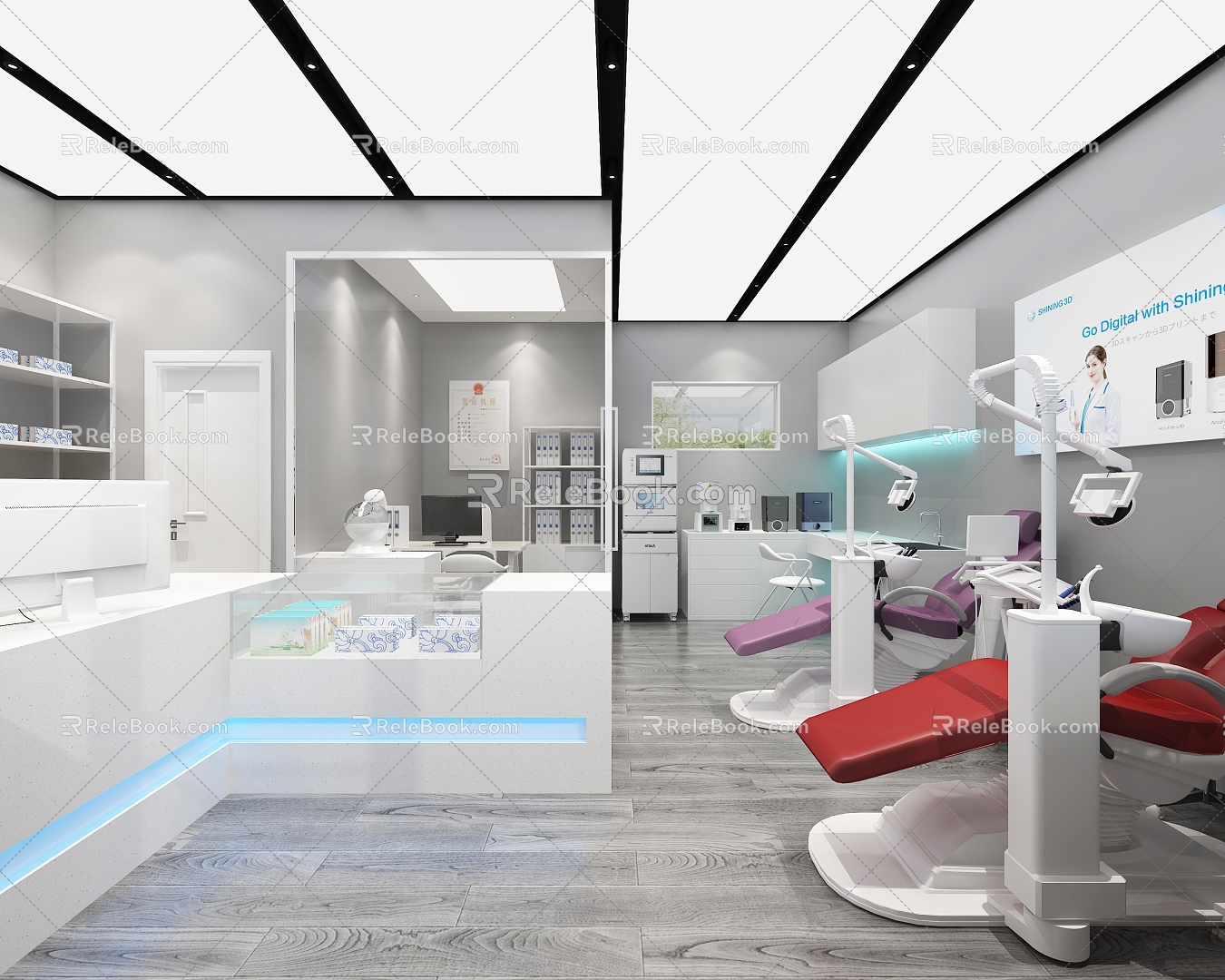 Style Dental Equipment Exhibition Hall Design model