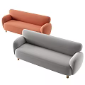Modern double sofa multiplayer sofa 3d model