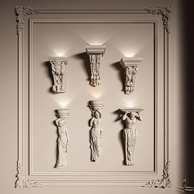 Classical Sculptural Wall Lamps With Figural Design For Interior Lighting 3d model