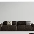 Poliform modern double sofa tofu block double sofa leather double sofa fabric double sofa 3d model
