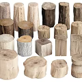 Natural Wooden Side Tables With Rustic Stump Design And Various Shapes