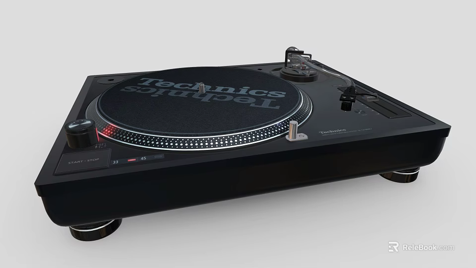 Technics Black Turntable Audio Equipment With Sleek Design And High Performance Functionality 3d model