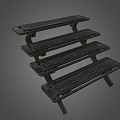 Industrial LOFT Steps Stairs Metal Stairs 3d model