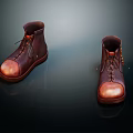 Classic Brown Leather Boots Featuring Lace Up Design And Shiny Toe For Daily Wear
