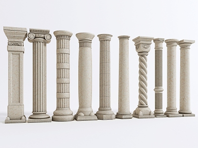 European Roman Column Decorative Column 3d model