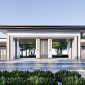 Modern Gate Simple Entrance Gate Street Commercial 3d model
