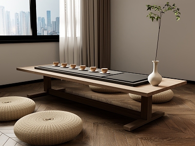 New Chinese Tea Table and Chair Combination Tea Table Water Table 3d model