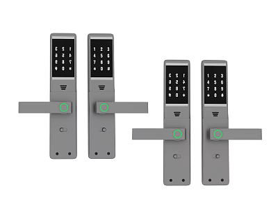 Modern Smart Door Locks With Digital Keypad And Security Handle Set 3d model