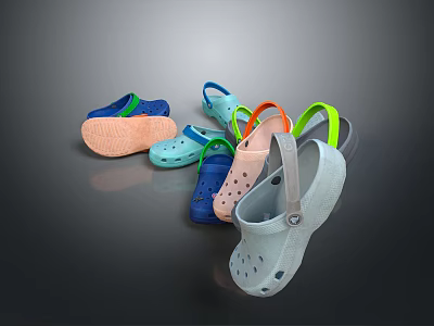 Slippers Sandals Beach Shoes Bubble Shoes Cave Shoes Realistic 3d model